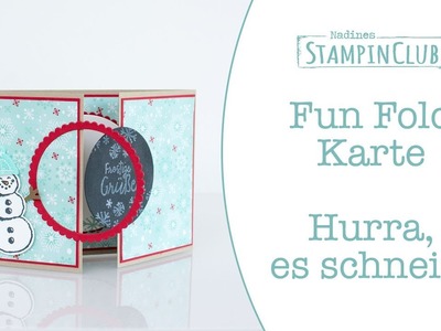 Fun Fold Karte "Hurra, es schneit!" mit der Tafeltechnik und Stampin' Up! Frostige Grüße