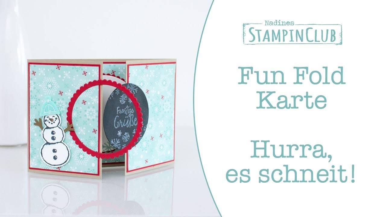 Fun Fold Karte "Hurra, es schneit!" mit der Tafeltechnik und Stampin' Up! Frostige Grüße