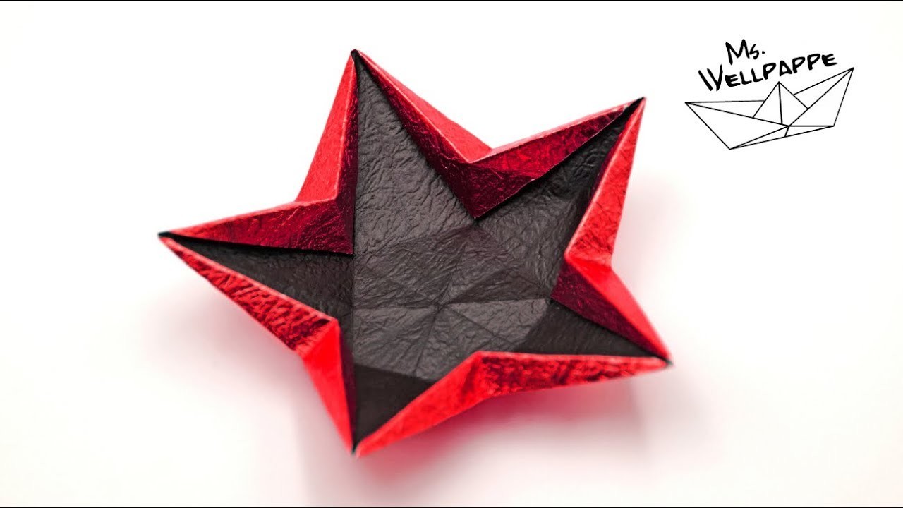 Sterne basteln zu Weihnachten - einfache Origami Sternschale falten - DIY
