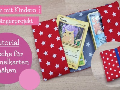 Tasche für Sammelkarten nähen | Nähen mit Kindern | Nähschule | DIY Nähanleitung | mommymade