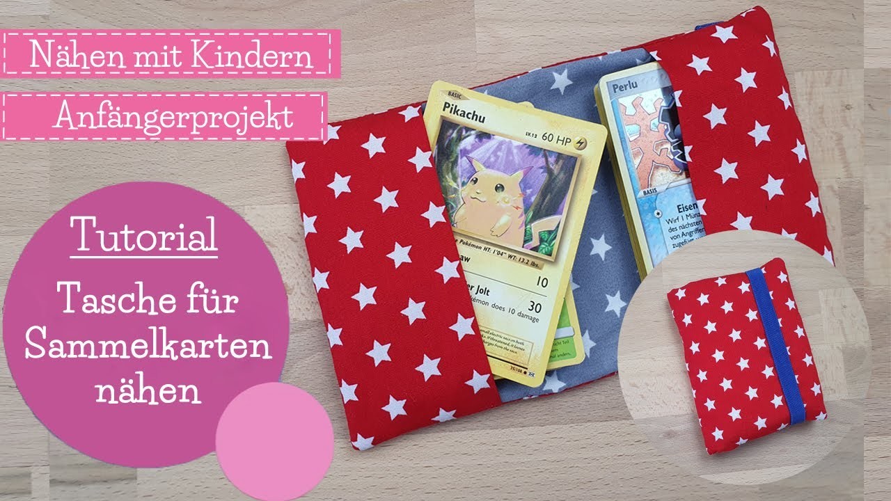 Tasche für Sammelkarten nähen | Nähen mit Kindern | Nähschule | DIY Nähanleitung | mommymade