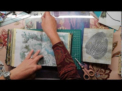 #12 Teil 1, Deutsch,Art Journal mit flexibler Bindung,Notizheftchen, Buchseiten aus Gelli Prints uvm