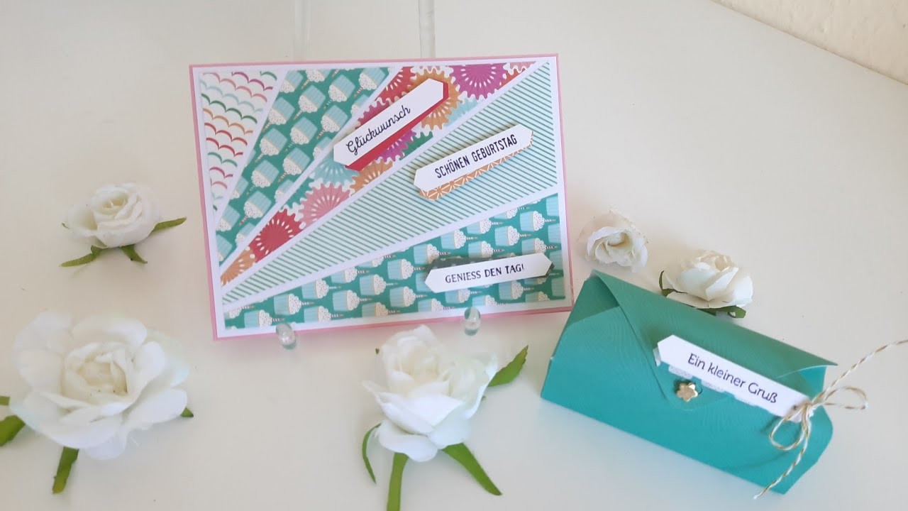#2 Ideen fürs Envelope Punch Board, Geschenkset, Karte und Box basteln, Karte aus Resten basteln