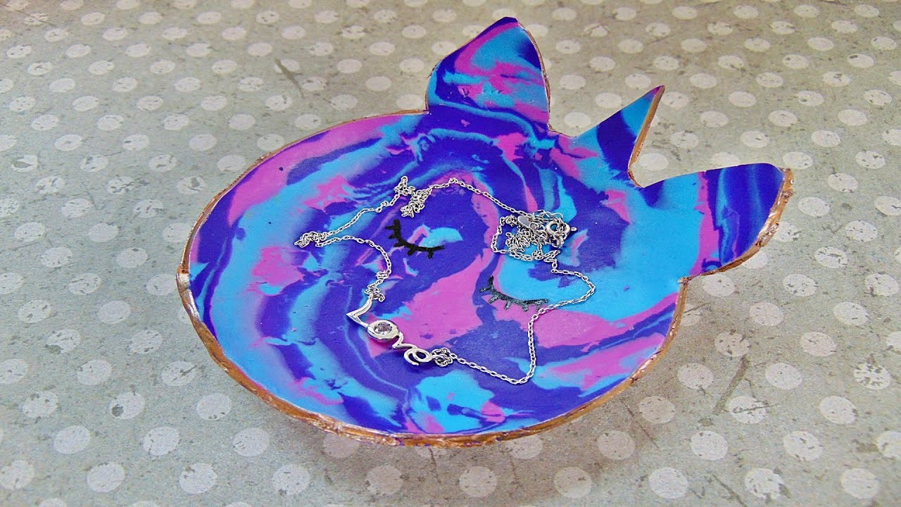 Basteln: Schmuckschale aus Knete selber machen. Dekoschale. DIY