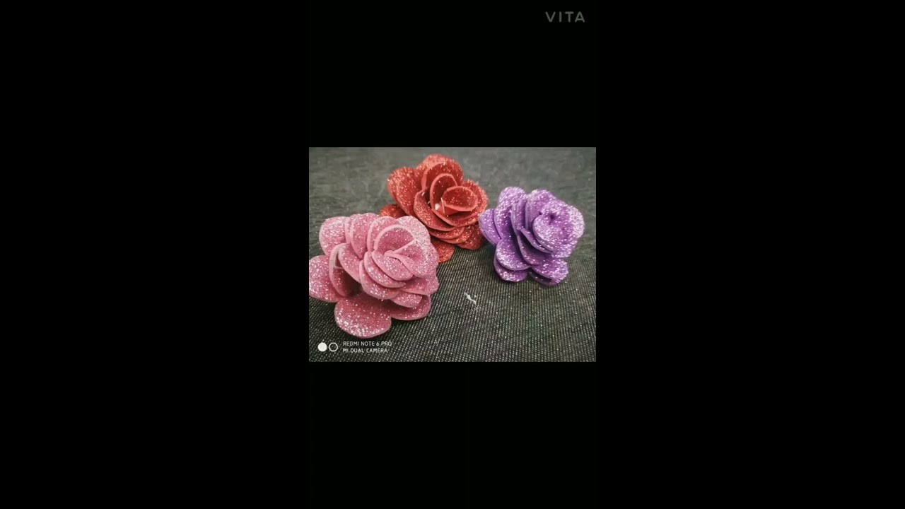 DIY !Glitter paper rose! #Handmade