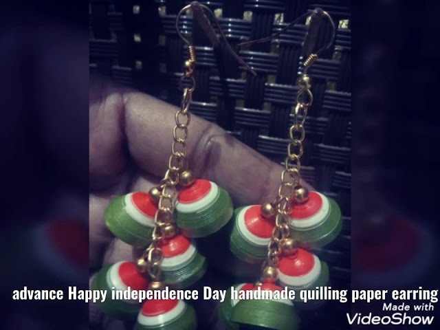 Handmade quilling paper flag earring ????????????????????????