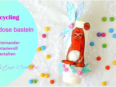 #MFG KoOp ???? Spardose ???? Faultier Upcycling Verpackung mit Sichtfenster #ChristineCreativ