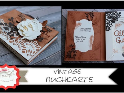 Vintage Buchkarte basteln - besondere Kartenform - Book Box Card - DIY - Buch Box Karte - Stampin Up