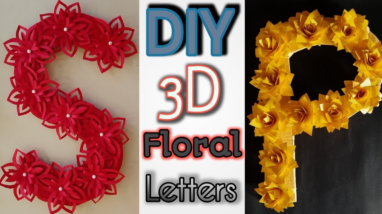 3d floral letters|3d floral letters S and P| diy 3d floral letters for birthday decoration|