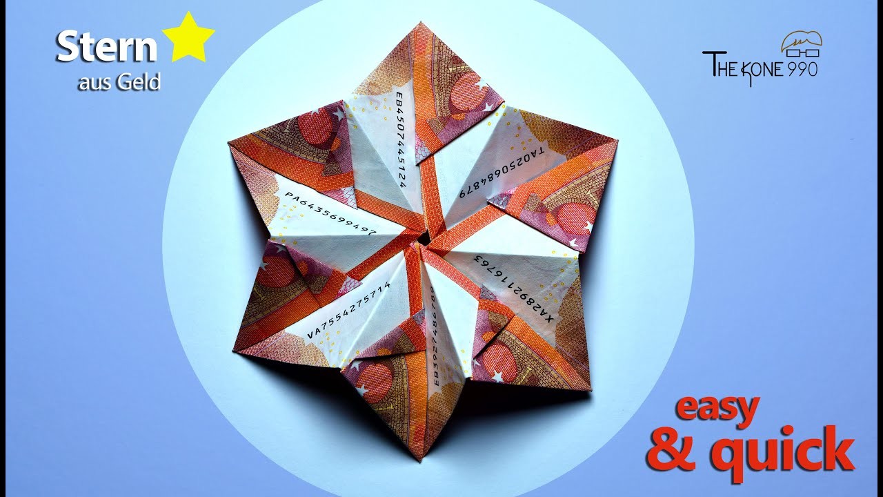 Cooler Weihnachtstern perfekt als Geschenk - Geld falten leicht gemacht