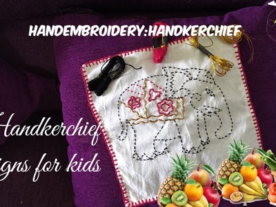Handkerchief designs|Handkerchief|handmade Hanky|hanky designs|Handembroidery|Running stitch design|
