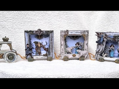 Anleitung Shadowboxen "Weihnachtszug WinterWonderland"