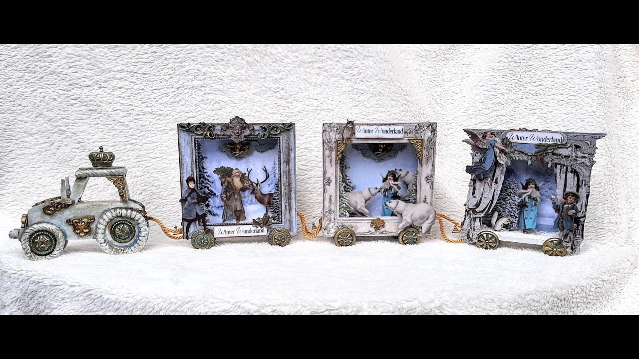 Anleitung Shadowboxen "Weihnachtszug WinterWonderland"