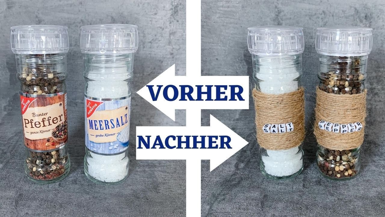 DIY – Geschenkidee unter 5€ mit LIEBE gemacht | Salzmühle und Pfeffermühle basteln