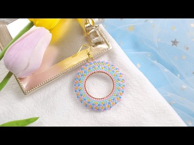 【DIY Tutorial】Selbstgemachte kreisförmige Ohrringe aus Rocailles. Make hoop earrings with beads