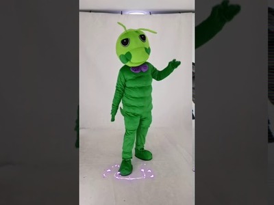 Green Worm Mascot Costumes Insect.  Grüner Wurm Maskottchen Kostüme Insekt