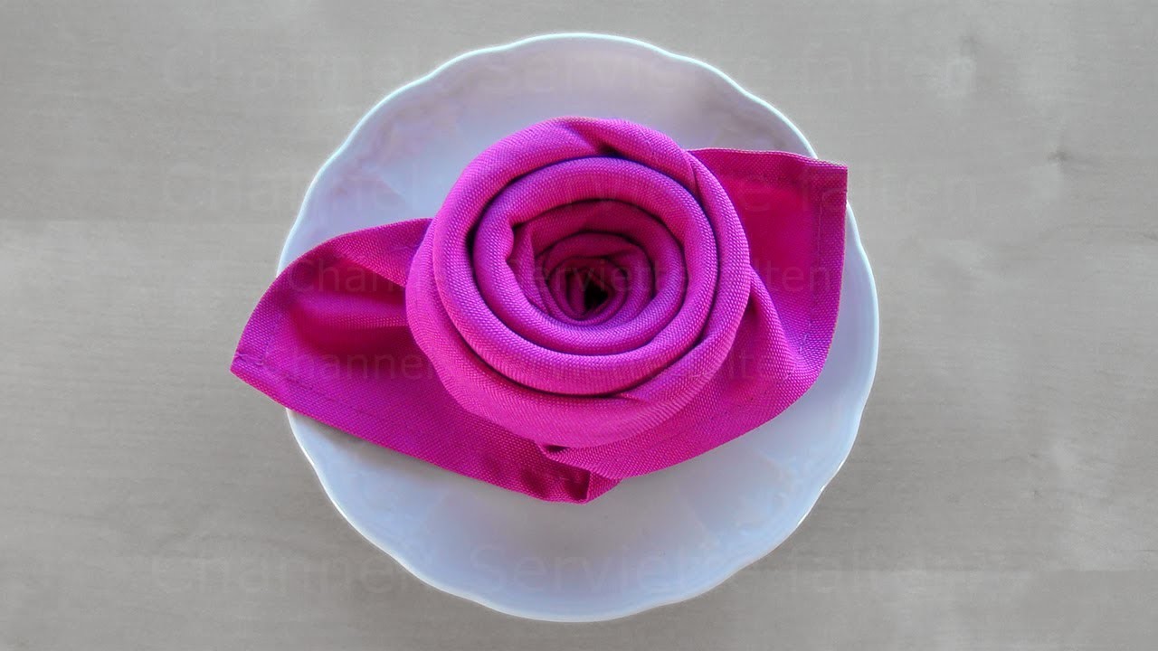 Servietten falten: Rose - Blume aus Servietten falten - Einfache Tischdeko selber machen ????
