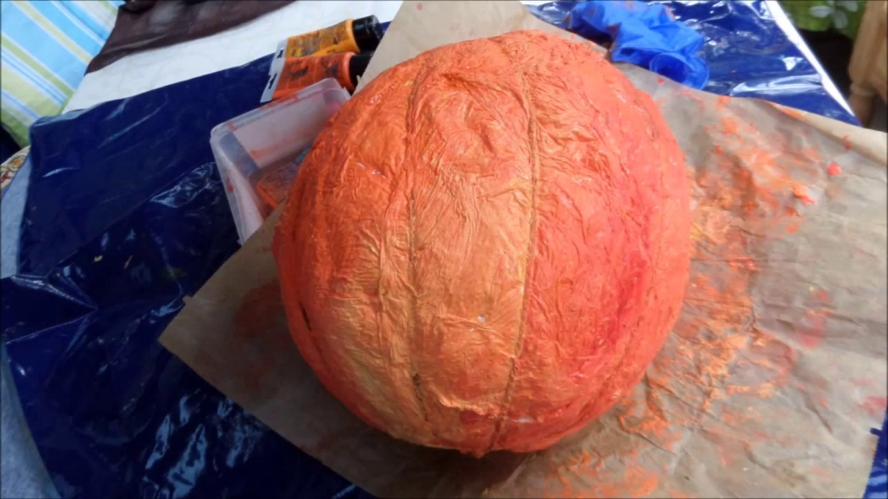 DIY-BASTELN: toller XXL KÜRBIS aus Küchenkrepp mit LED & MEHR :))
