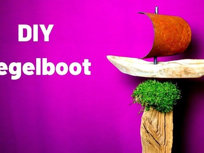 DIY Segelschiff auf Moos und Weidezaunpfahl für den Garten zum Stecken ausgefallene Dekoration