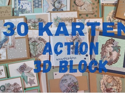 30 Karten aus einem Action 3D Block  | Winterliche Karten | Inspiration | Craftupdate