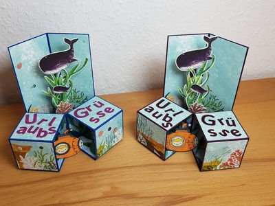 3D-Würfelkarte: mit der Produktreihe Meereswelt von Stampin up