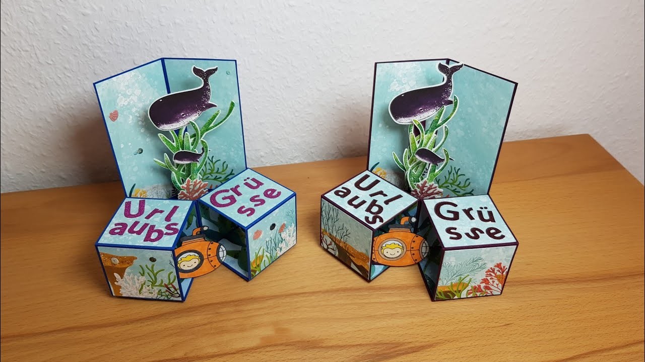 3D-Würfelkarte: mit der Produktreihe Meereswelt von Stampin up