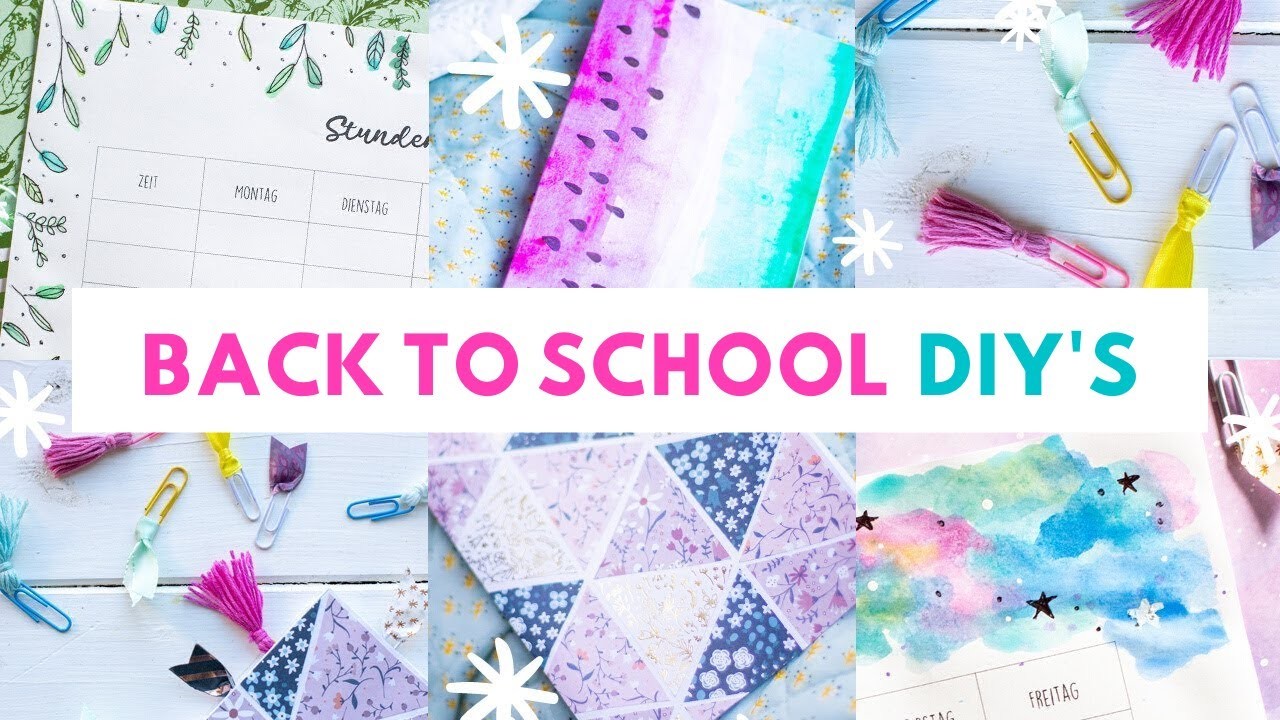 Back to School DIY's | Hausaufgabenhefte, Klammern und Stundenpläne