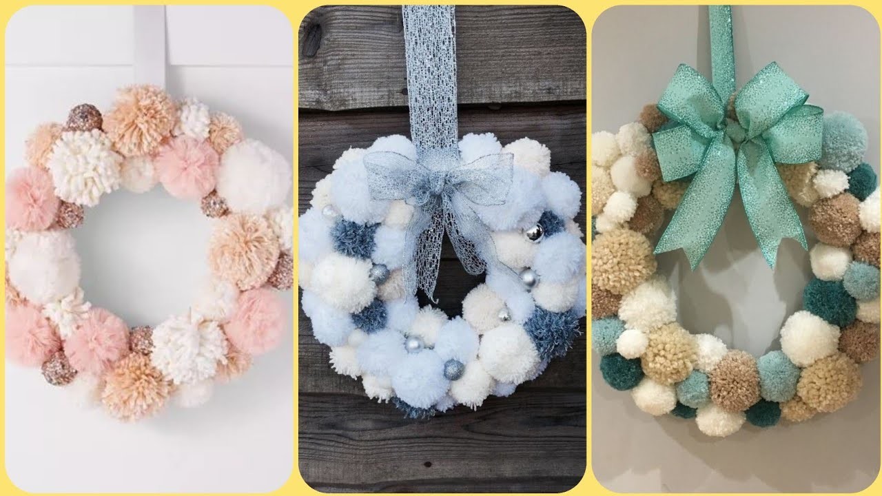 Handmade Pompom Wreath