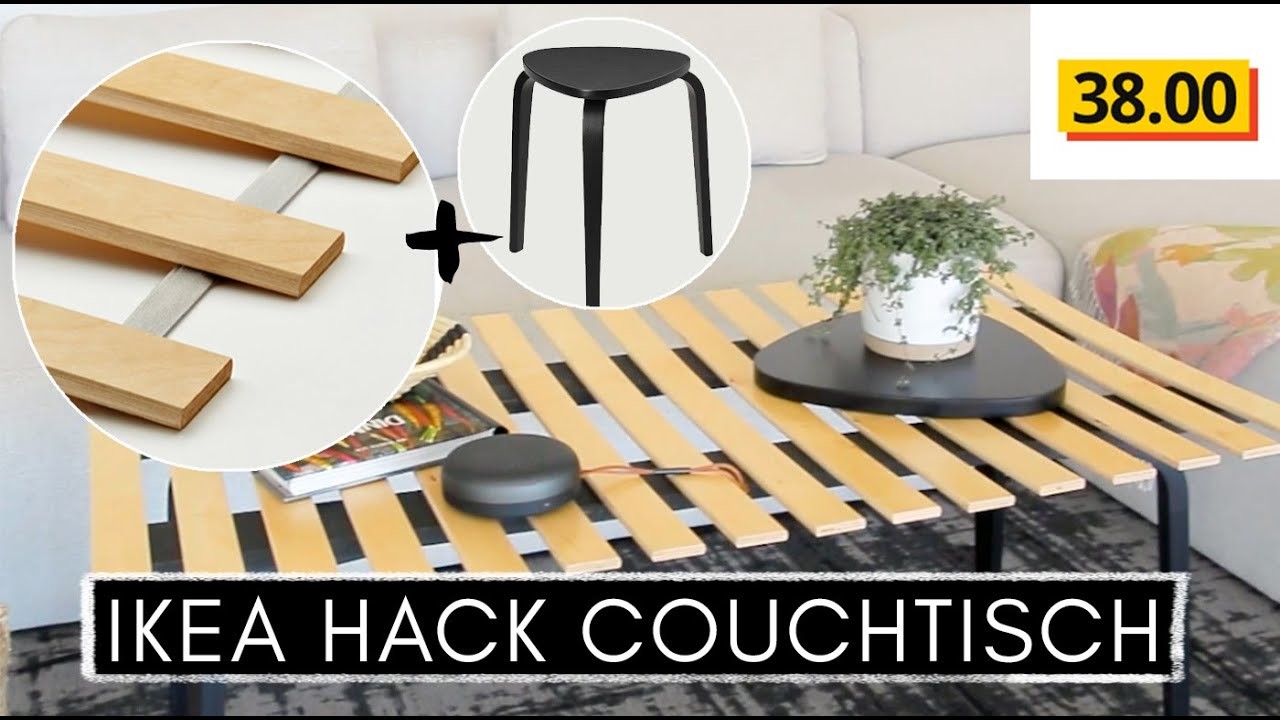 DIY DESIGNER COUCHTISCH AUS LATTENROST UNTER 40€ | IKEA HACK