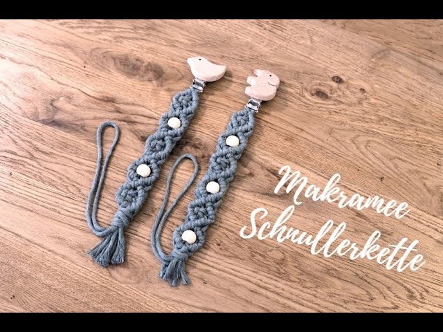 Makramee Schnullerkette mit Perlen Anleitung | Macrame Pacifier Chain with Pearls Tutorial DIY