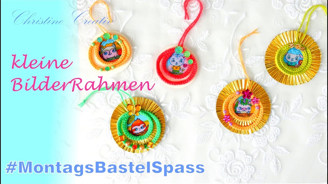#MontagsBastelSpass ???? Bilderrahmen ???? Häkelschnur Rosette Embellishment #ChristineCreativ