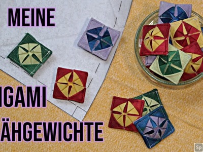 Origami Nähgewichte aus Stoff selber nähen kleine Kunstwerke aus Stoff