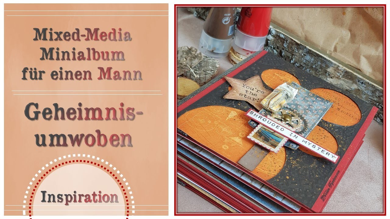 #Scrapbooking Mixed Media Scrapbook Minialbum für einen Mann "Geheimnisumwoben" Übersicht. Overview