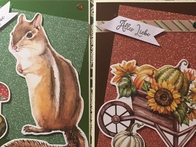 2 einfache Herbstkarten Basteln. ACTION Material. Autumn Card DIY + Info's ( WANDERPAKET )