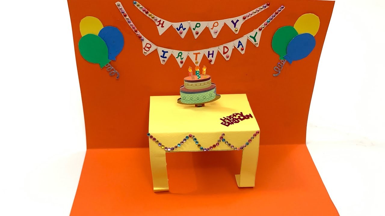 DIY Easy Birthday Card | Beautiful Handmade Birthday Card | Popup Cake Card