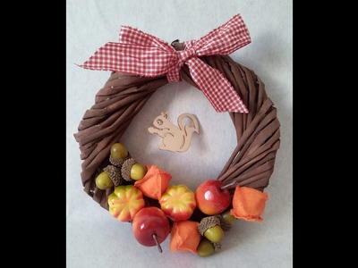 DIY - Tutorial Herbstkranz aus Zeitungspapierröllchen und Deko von Action