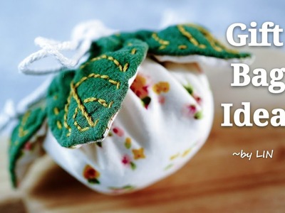 Gift Bag Idea. Old cloth reuse ✂ HAND STITCH. 伴手礼包装→适合小礼品