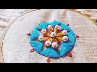 Hand embroidery.circle design stitch