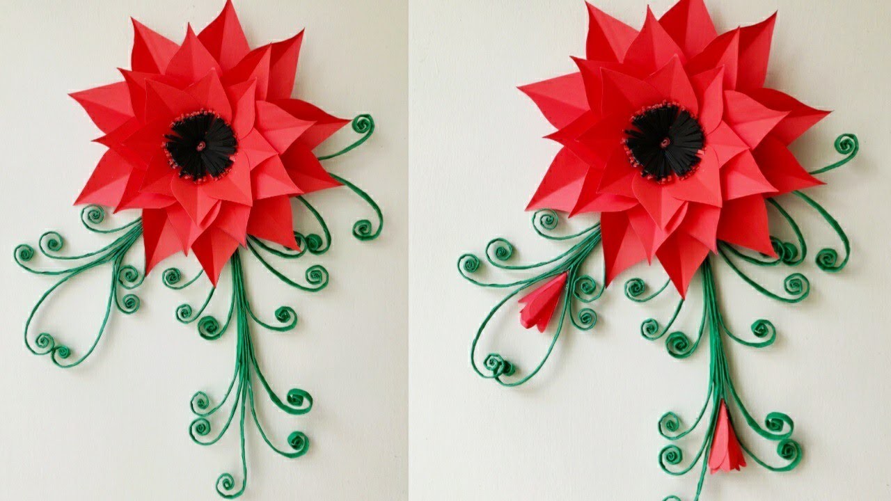 Handmade Paper Flower | DIY Home Decoration Paper Flowers | কাগজের ওয়ালমেট #10