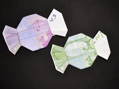 Origami BONBON Geldschein GELD FALTEN | Geschenk für Kinder | Money CANDY | Tutorial by Euro Origami
