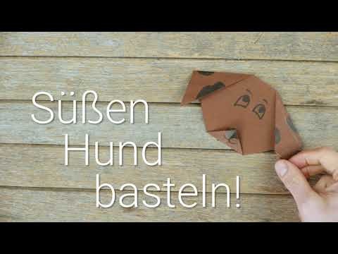 Origami Hund aus Papier falten – Bastelidee für Kinder und Anfänger - Hundegesicht