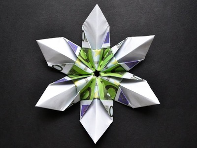 Origami SCHNEEFLOCKE Euro Geldschein GELD FALTEN | Money SNOWFLAKE | Tutorial by Euro Origami
