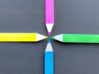 Origami: Stift falten mit Papier - Basteln mit Kindern ✏️