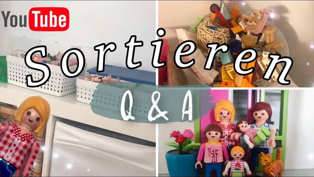 Playmobil sortieren + Fragen beantworten.Q&A.Organisation.Familie Bäcker