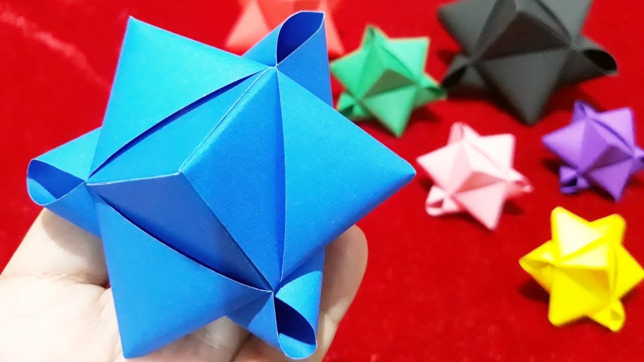 วิธีพับดาว สอนพับดาวกระดาษง่ายๆ|3D Paper Star|Origami Paper  Star