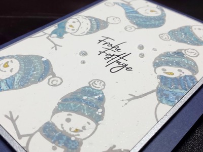 Weihnachtskarte #4 | Schneemann Schneegestöber | Creative-Depot | Ohrenpost