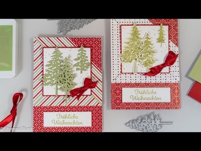 ANLEITUNG - Weihnachtskarte.Christmascard "Weihnachten im Herzen" zum Weltkartenbasteltag (cm+inch)