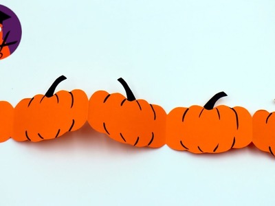 Basteln mit Papier 'Kürbisgirlande' DIY Deko für Halloween & Herbst #wplus.tv