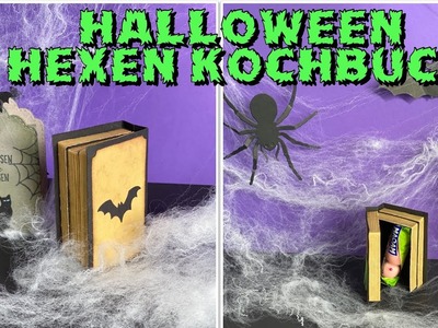 DIY-Jojo#36 Halloween Hexen Buch basteln, Hexen Kochbuch mit Überraschung's Fach Anleitung
