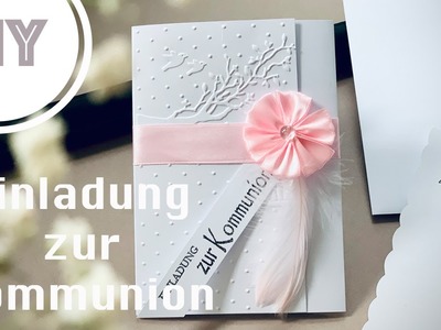DIY Tutorial Einladungskarte zur Kommunion Einladung als Pocketkarte basteln. Handmade Invitation